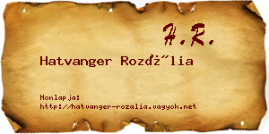 Hatvanger Rozália névjegykártya