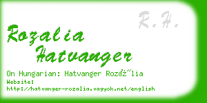 rozalia hatvanger business card